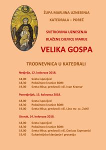 Velika Gospa 2018. – Trodnevnica